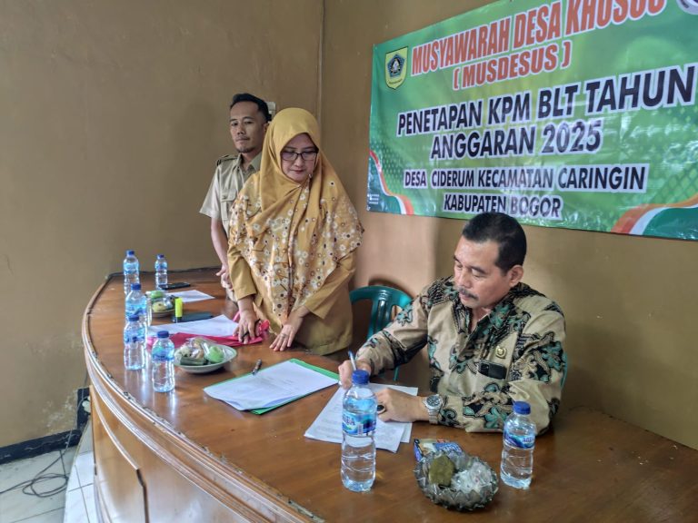 Pemerintahan Desa Ciderum Gelar Rapat Musdesus untuk Validasi dan Verifikasi KPM BLT Dana Desa