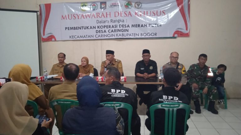Musyawarah Pembentukan Koperasi “Merah Putih” Desa Caringin Berjalan Lancar